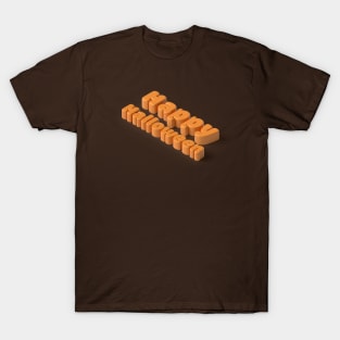 Happy Halloween 3D isometric orange text T-Shirt